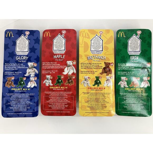 McDonald’s Happy Meal Ty Beanie Babies 1999 International Bear Bundle (4pcs) - Picture 6 of 13